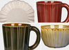 Vintage Fluted Ceramic Tableware Sets, Mugs Bowls Plates Multi‑color Wholesale