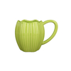 Ceramic Coffee Mugs Fluted Petal Rim Glazed for Cafe Wholesale