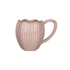 Ceramic Coffee Mugs Fluted Petal Rim Glazed for Cafe Wholesale