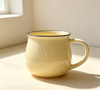 Cream Yellow Black Rim Ceramic Mug
