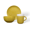 Knitted Texture Embossed Ceramic Tableware Set