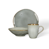 Vintage Reactive Glaze Ceramic Tableware Set, Ceramic Mugs, Irregular Plates & Salad Bowls