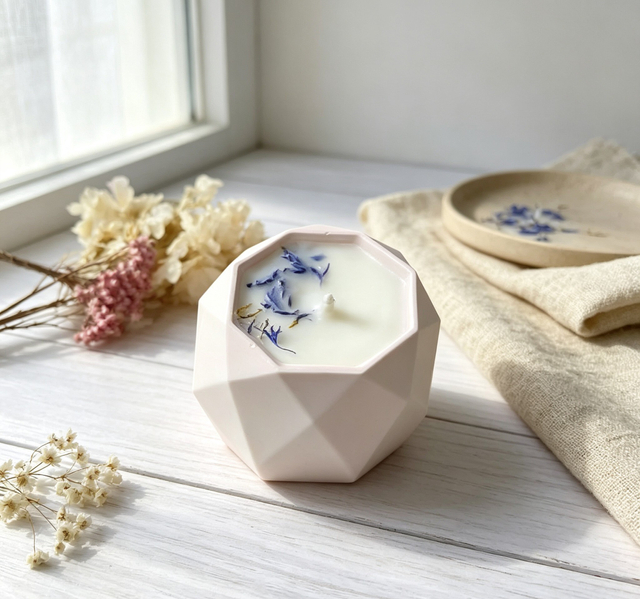 Hexagonal Matte Ceramic Candle Jar for Candle Making Wholesale