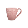 Embossed Glazed Ceramic Coffee Mugs, Vintage Home & Restaurant Drinking Cups
