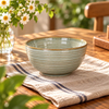 Ceramic Serving Bowls Horizontal Ribbed Reactive Glaze for Restaurant Wholesale