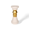 Light Luxury White & Gold Spliced Ceramic Candlestick