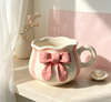 3D Polka Dot Bow Ceramic Mug