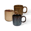Vintage Kiln Change Embossed Ceramic Mug, Multi-style Combined Stoneware Water Cup