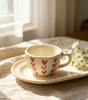Hand‑painted Red Heart Ceramic Mug 