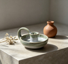 Green Gradient Ceramic Candle Holder With Handle